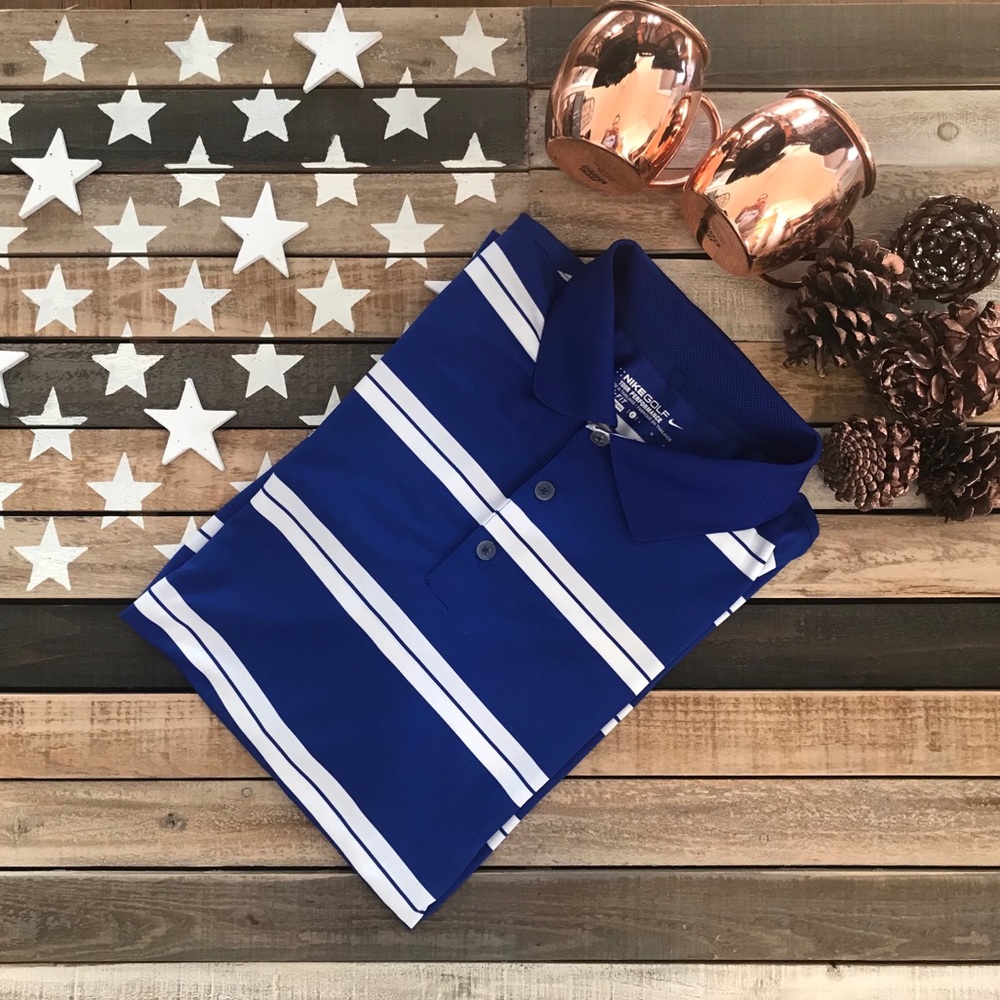 Nike golf polo size large blue striped 🏌️‍♂️⛳️